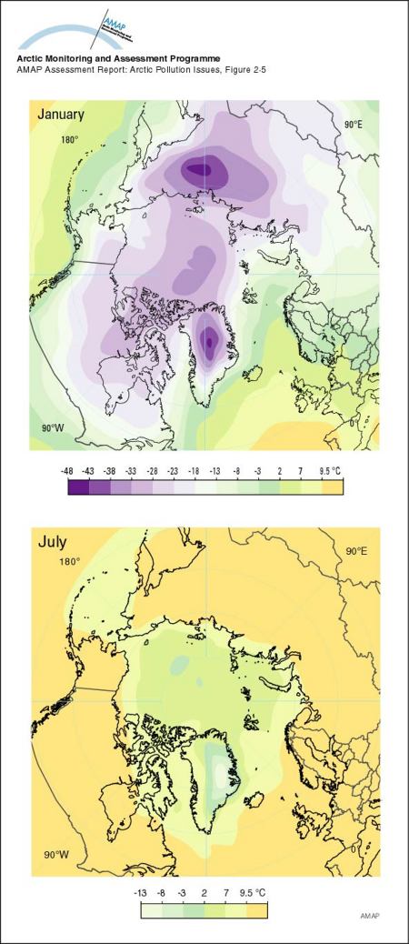Arctic surface air temperature (map/graphic/illustration)