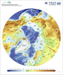 Arctic topography and bathymetry