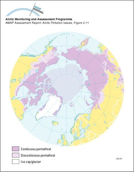 Circumpolar permafrost distribution (map/graphic/illustration)