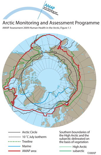 Definitions of the Arctic region (map/graphic/illustration)