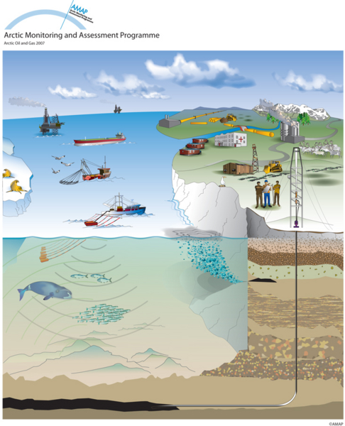 Generalized schematic diagram of oil and gas activities (map/graphic/illustration)
