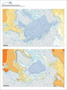 Winter and summer surface water temperatures in the Arctic Ocean and adjacent seas