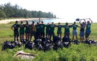 Shoreline cleanup campaigns on Baikal and Selenga