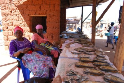 Selling dried fish