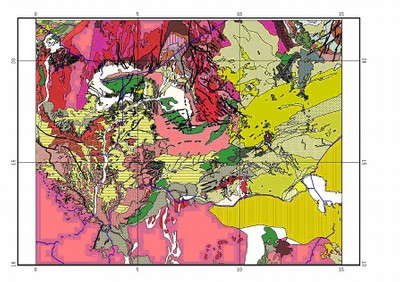 Geological map of Iullemeden Aquifer System