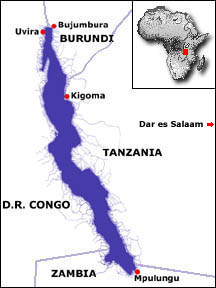 map of Lake Tanganyika