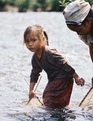 Fishing with dipnets, Mekong tributary, Sayabouri Province, Lao PDR