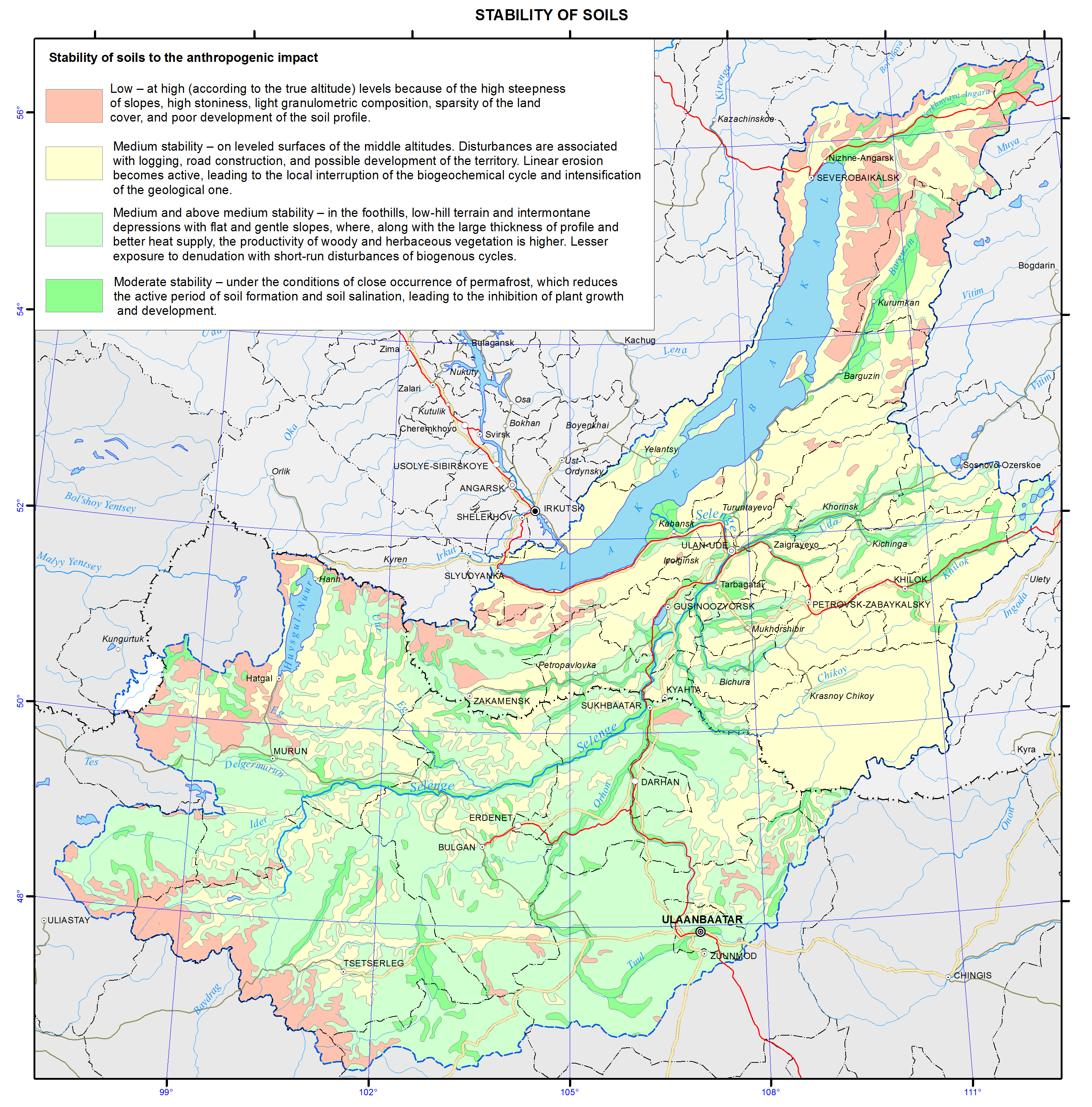 Stability of soils map — English