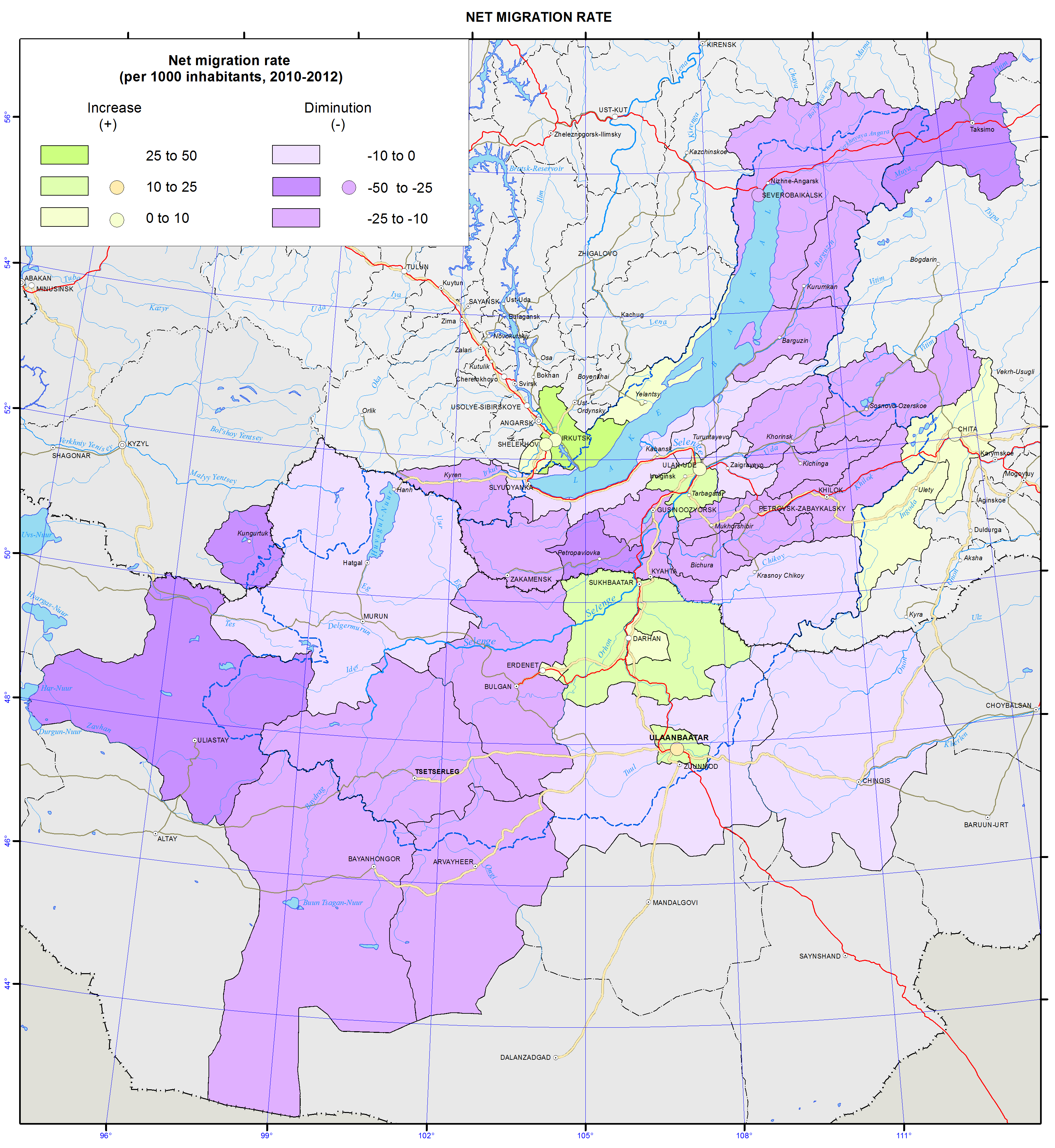 076. Net migration rate map — English