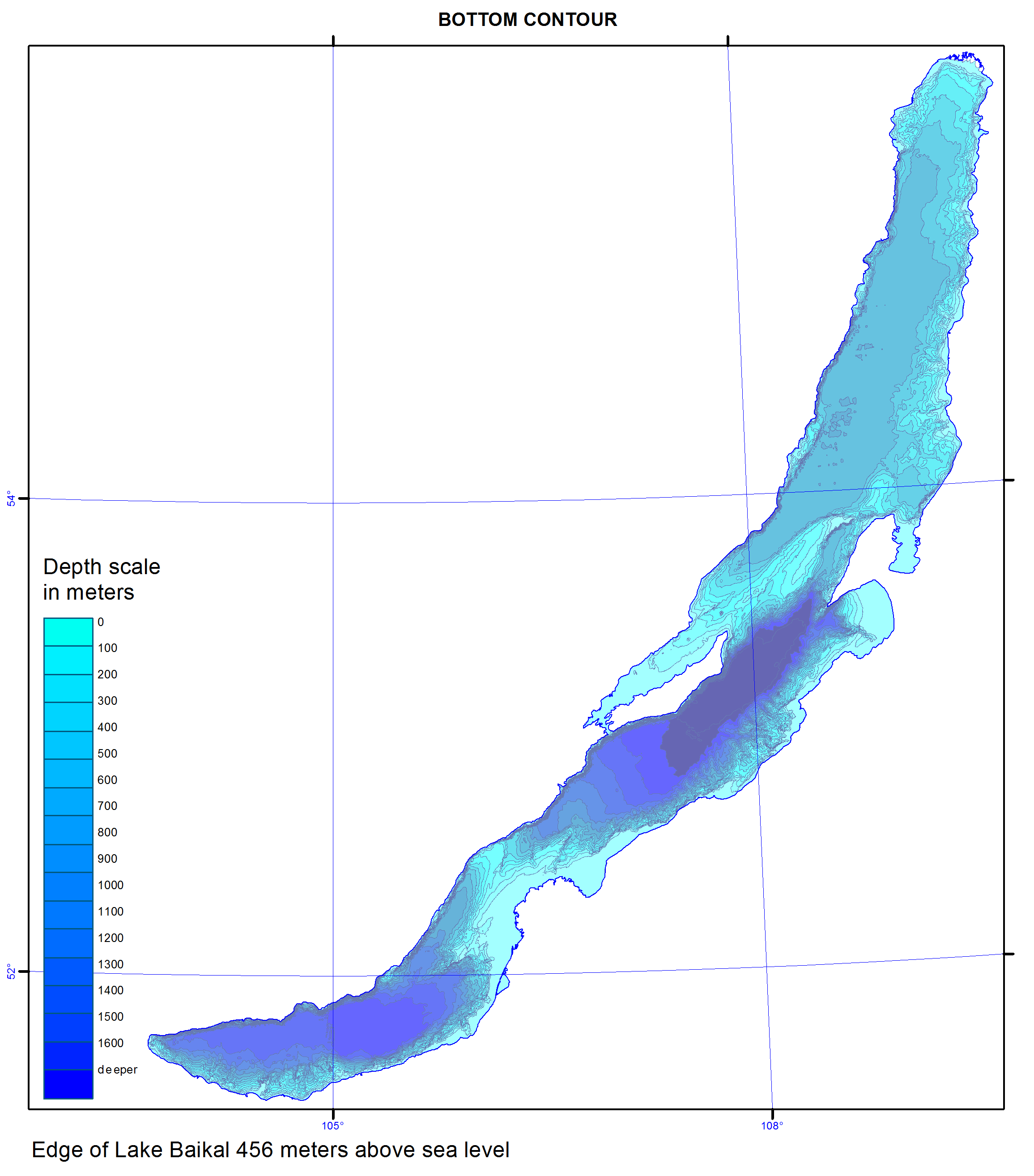 126. Bottom contour map — English