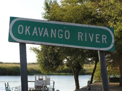 Okavango River sign
