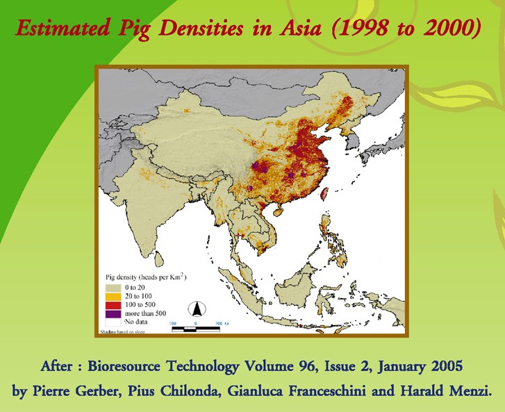 Estimated Pig Densities in Asia (1998-2000)