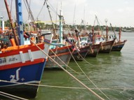 Large-scale fishing vessels at Ang Sila, Thailand